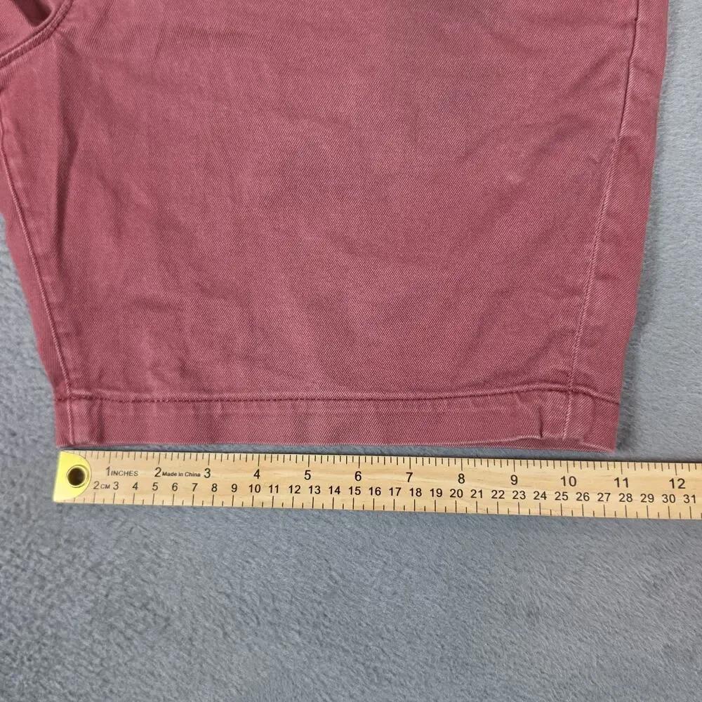 American Eagle Men's Stretch Chino Shorts Size 34 Red Burgundy Casual Cotton Fla